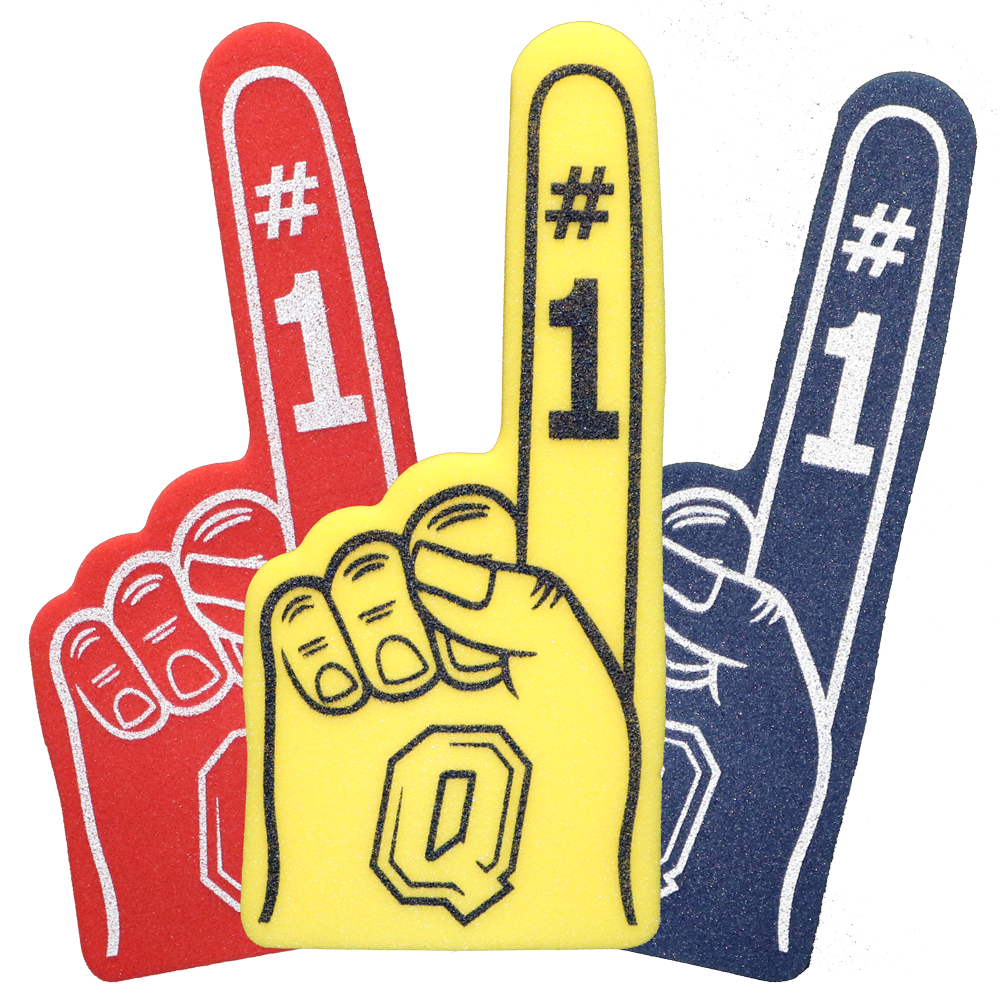 Tricolour Foam Fingers with Queen's Insignia