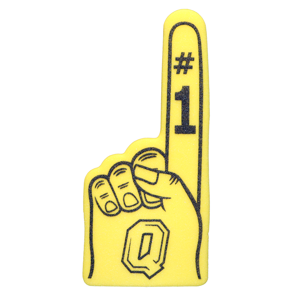Yellow Foam Fingers with Queen's Insignia