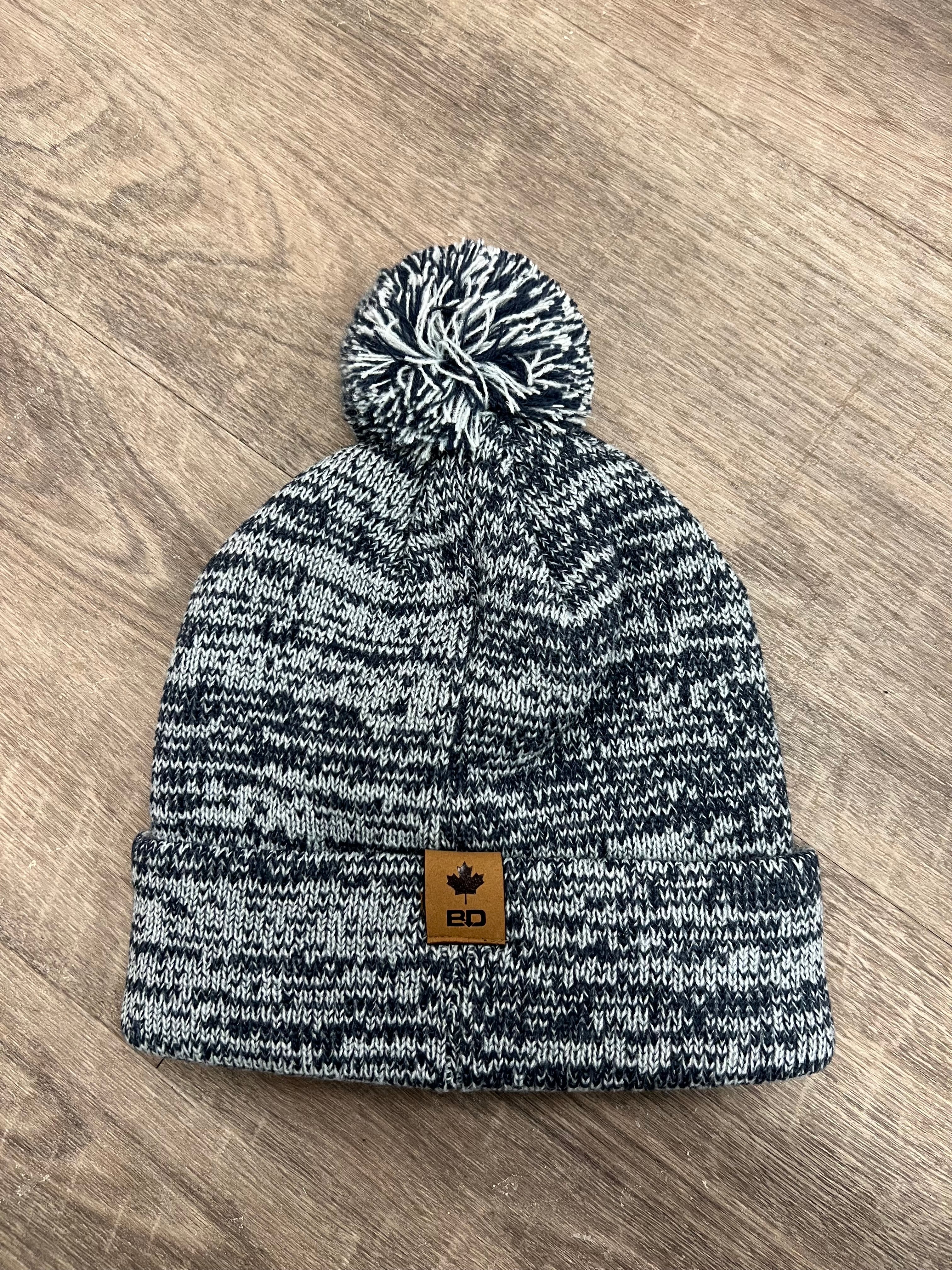 Heather Blue Toque With Pom